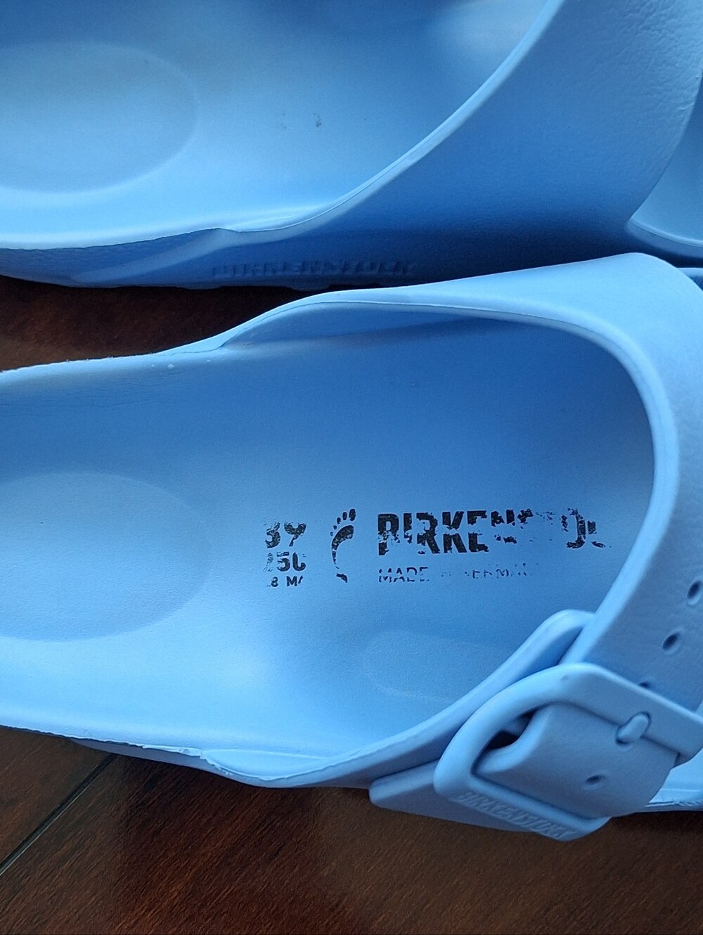 Birkenstock Arizona EVA Sandals Light Blue EU 39 Waterproof Double Strap Slides - Picture 7 of 8